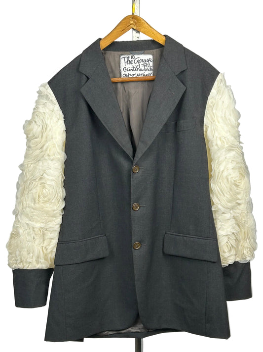 Giacca petalosa bianco panna